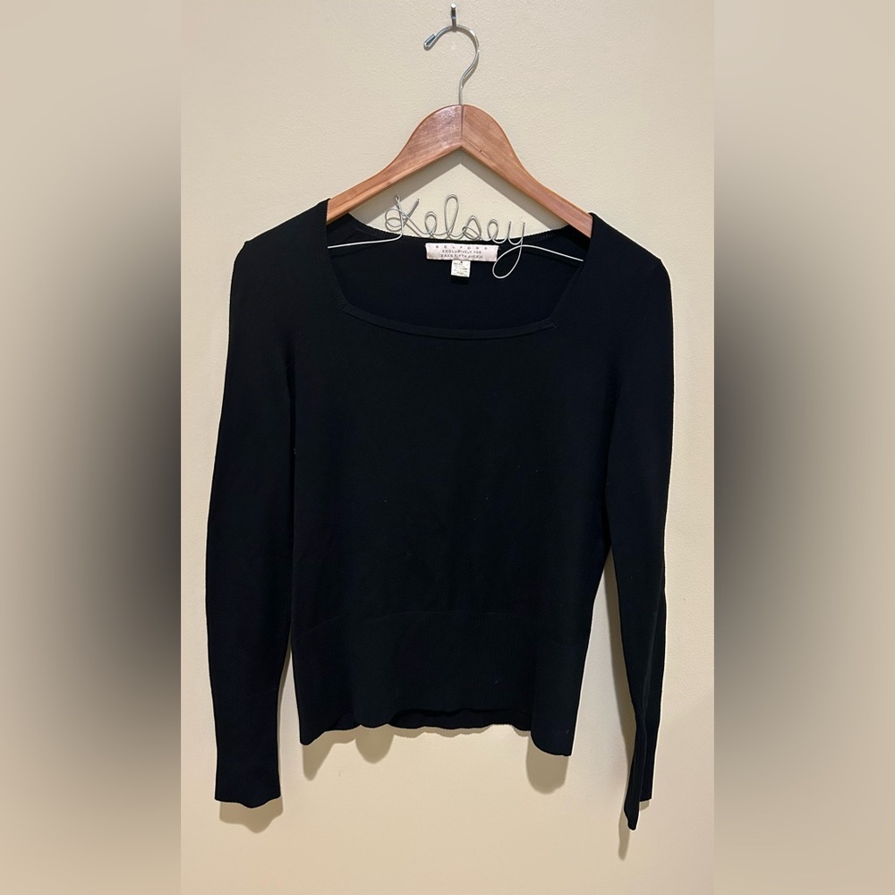Belford by Saks Black Scoop Neck Silk Blend Women's Lightweight Sweater Size S
